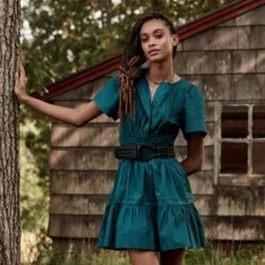 The Somerset Mini Dress Anthropologie XS Dark Turquoise